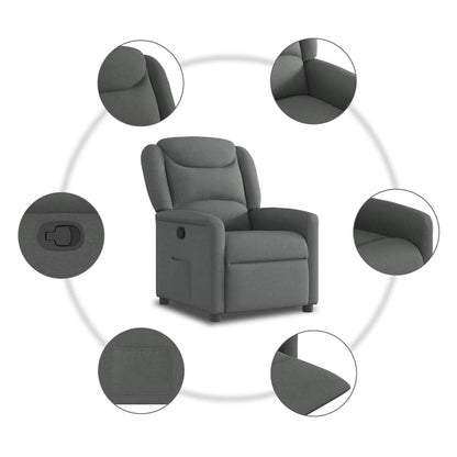 Fauteuil verstelbaar stof donkergrijs