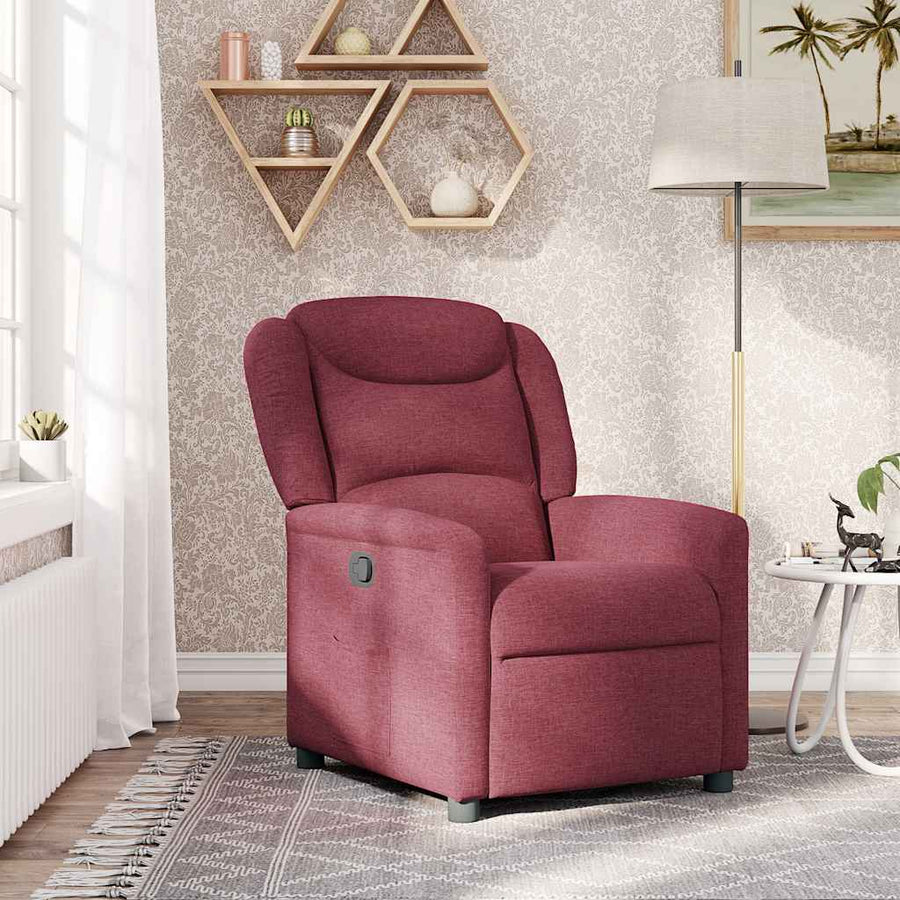 Fauteuil verstelbaar stof wijnrood