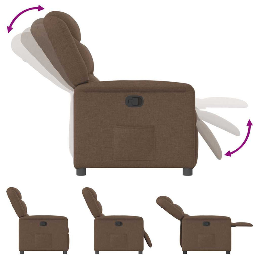 Fauteuil verstelbaar stof bruin