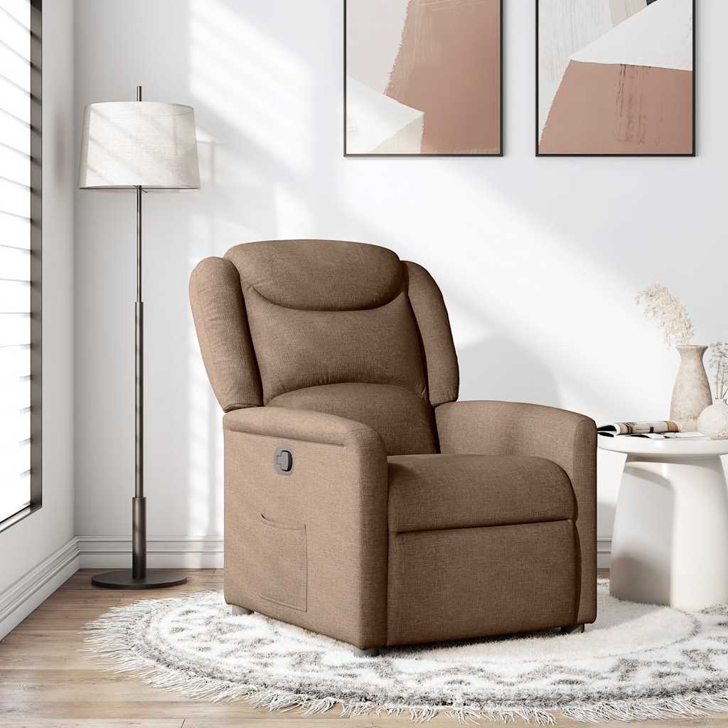 Fauteuil verstelbaar stof bruin