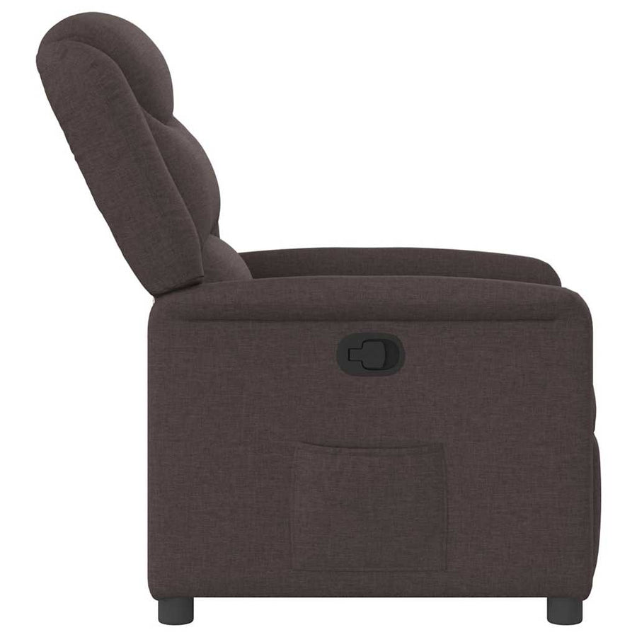 Fauteuil verstelbaar stof donkerbruin