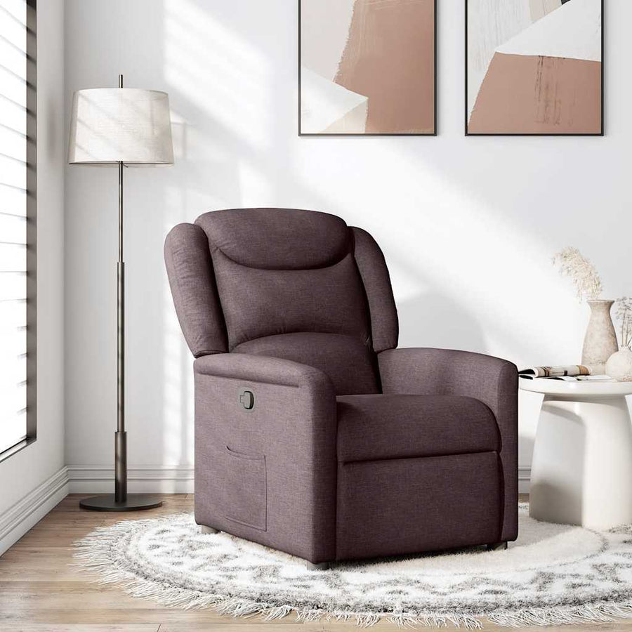 Fauteuil verstelbaar stof donkerbruin