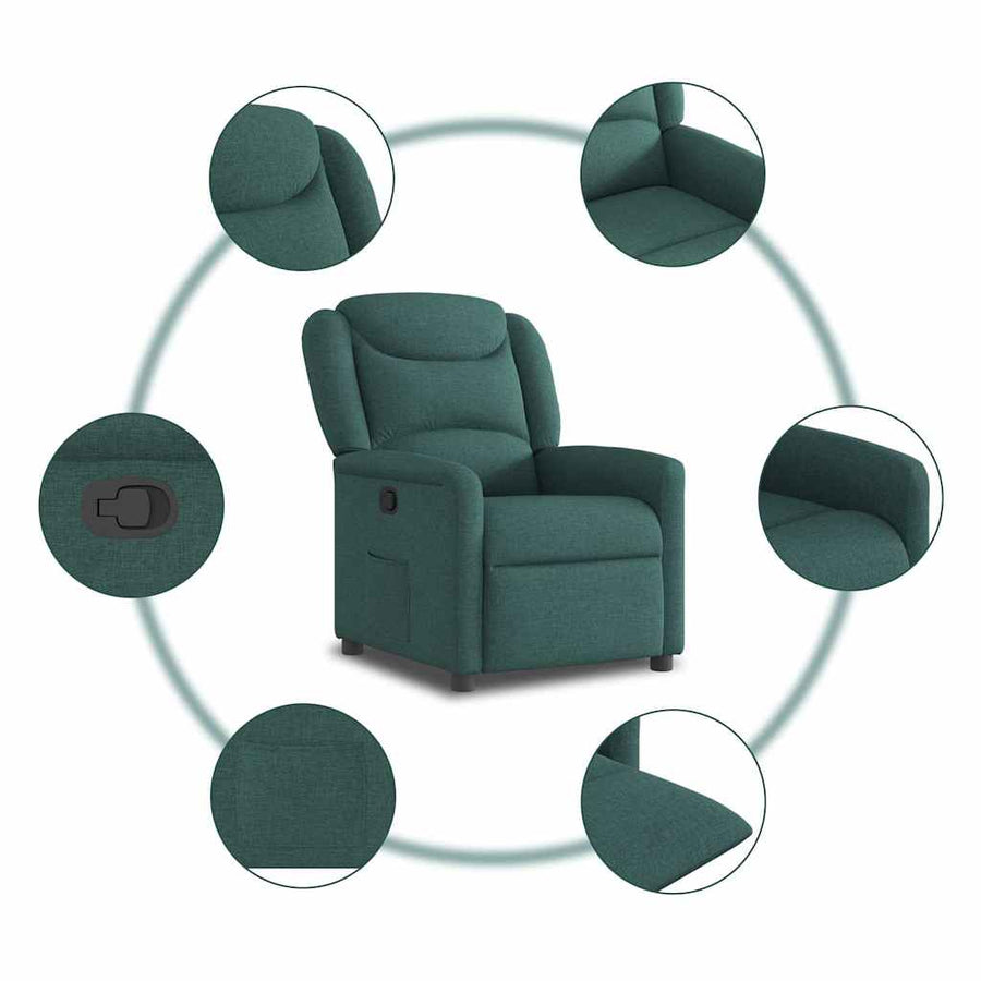 Fauteuil verstelbaar stof donkergroen
