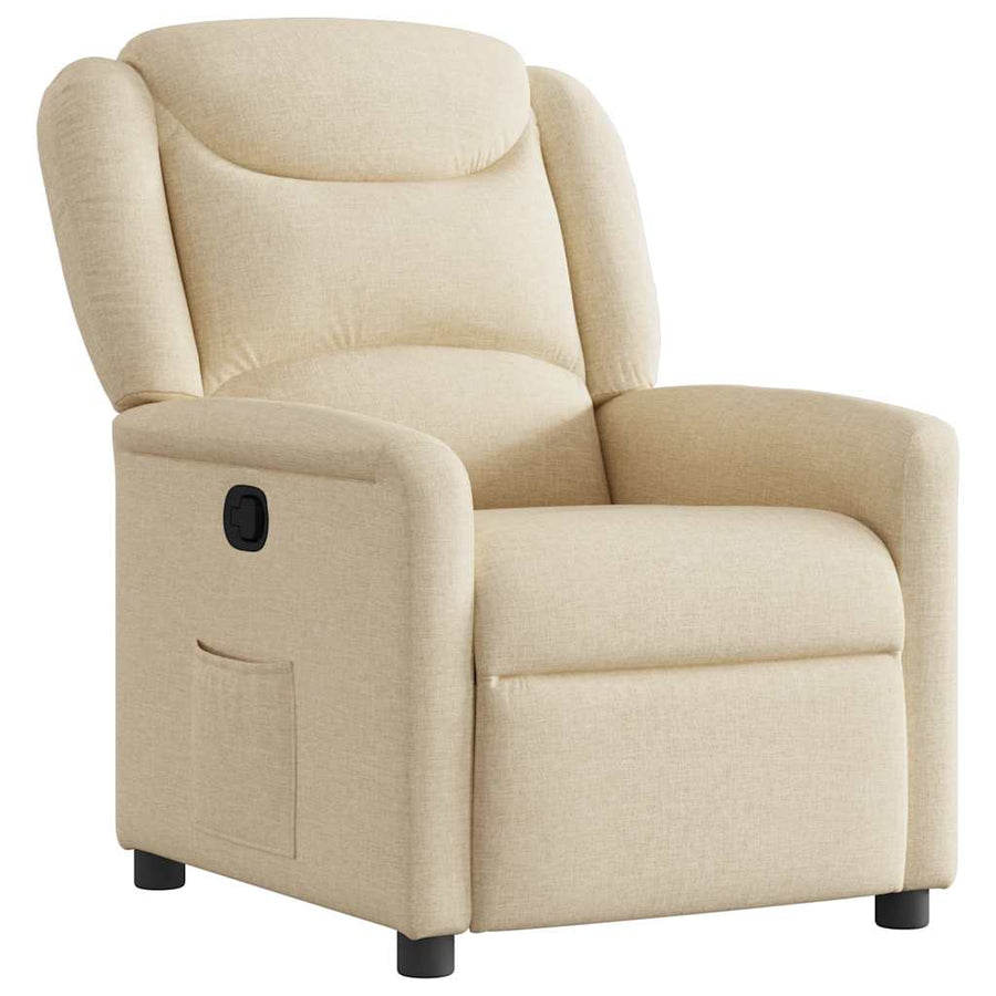 Fauteuil verstelbaar stof crèmekleurig