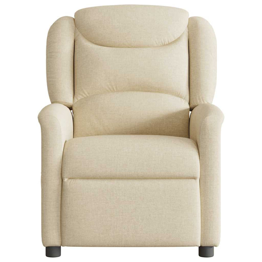 Fauteuil verstelbaar stof crèmekleurig