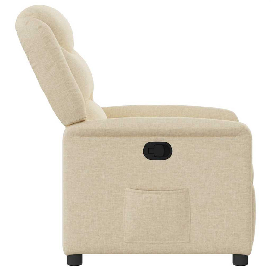 Fauteuil verstelbaar stof crèmekleurig