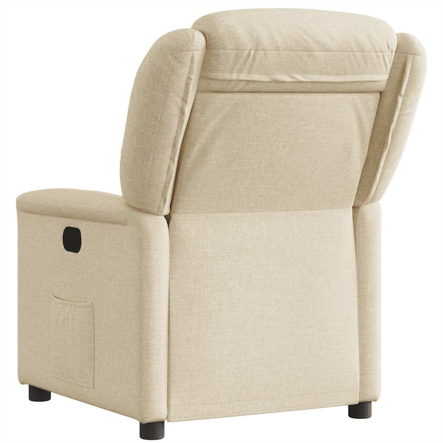 Fauteuil verstelbaar stof crèmekleurig
