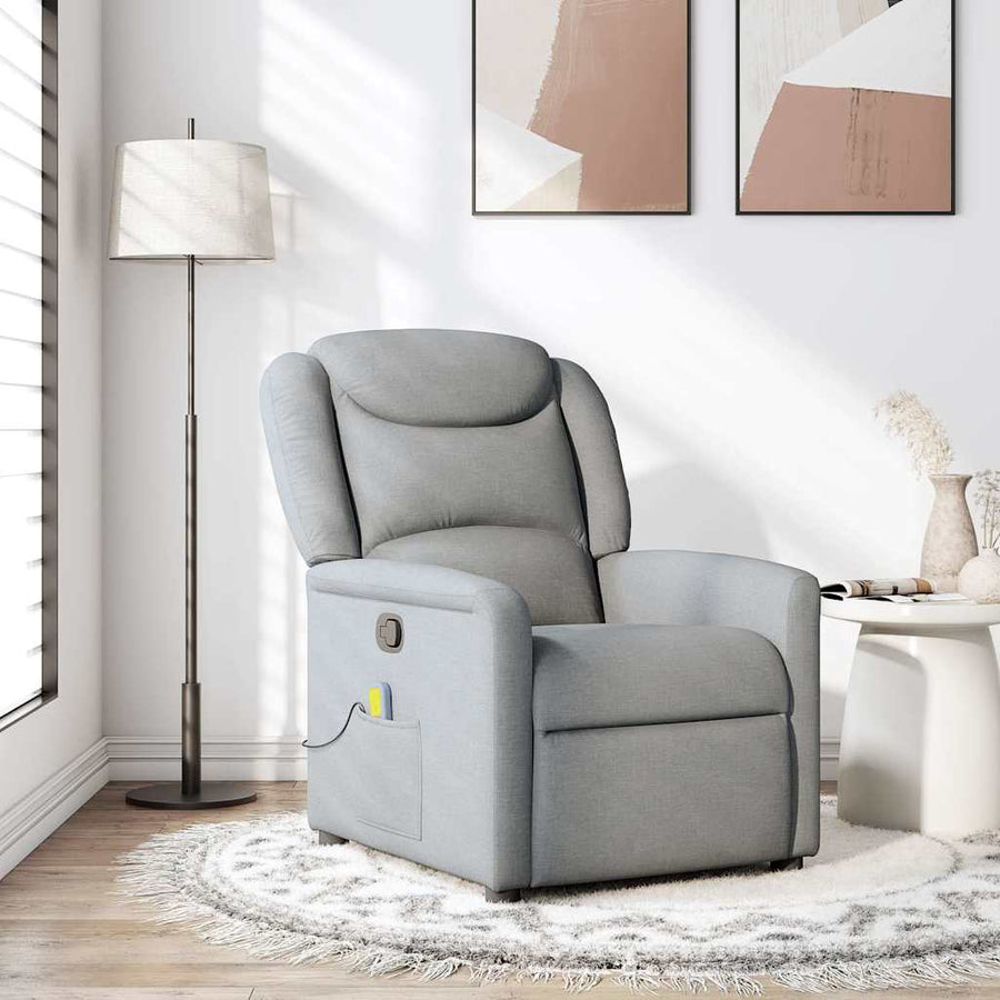 Massagestoel verstelbaar stof lichtgrijs