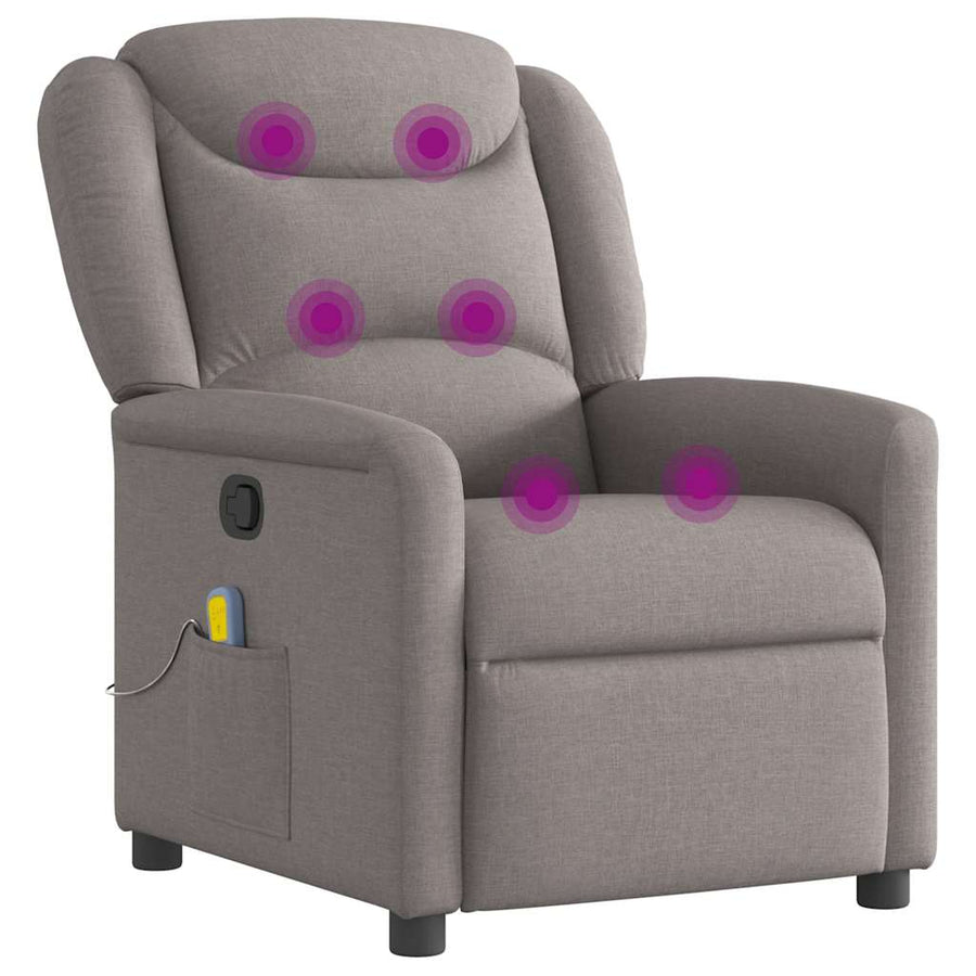 Massagestoel verstelbaar stof taupe