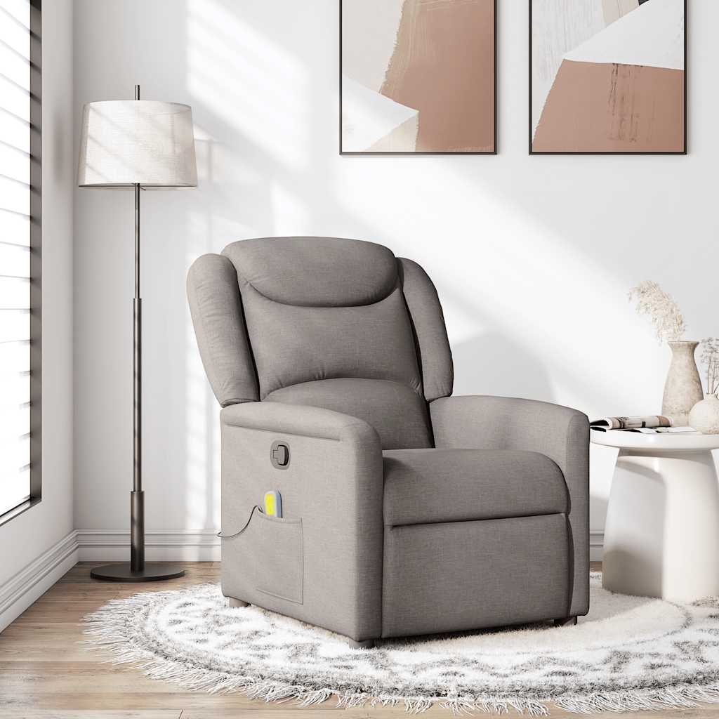 Massagestoel verstelbaar stof taupe