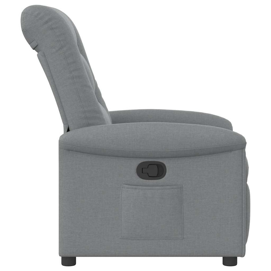 Fauteuil verstelbaar stof lichtgrijs
