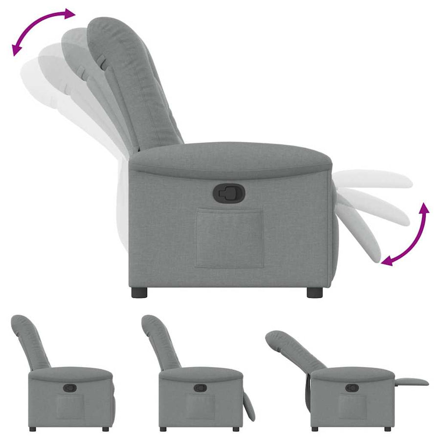 Fauteuil verstelbaar stof lichtgrijs