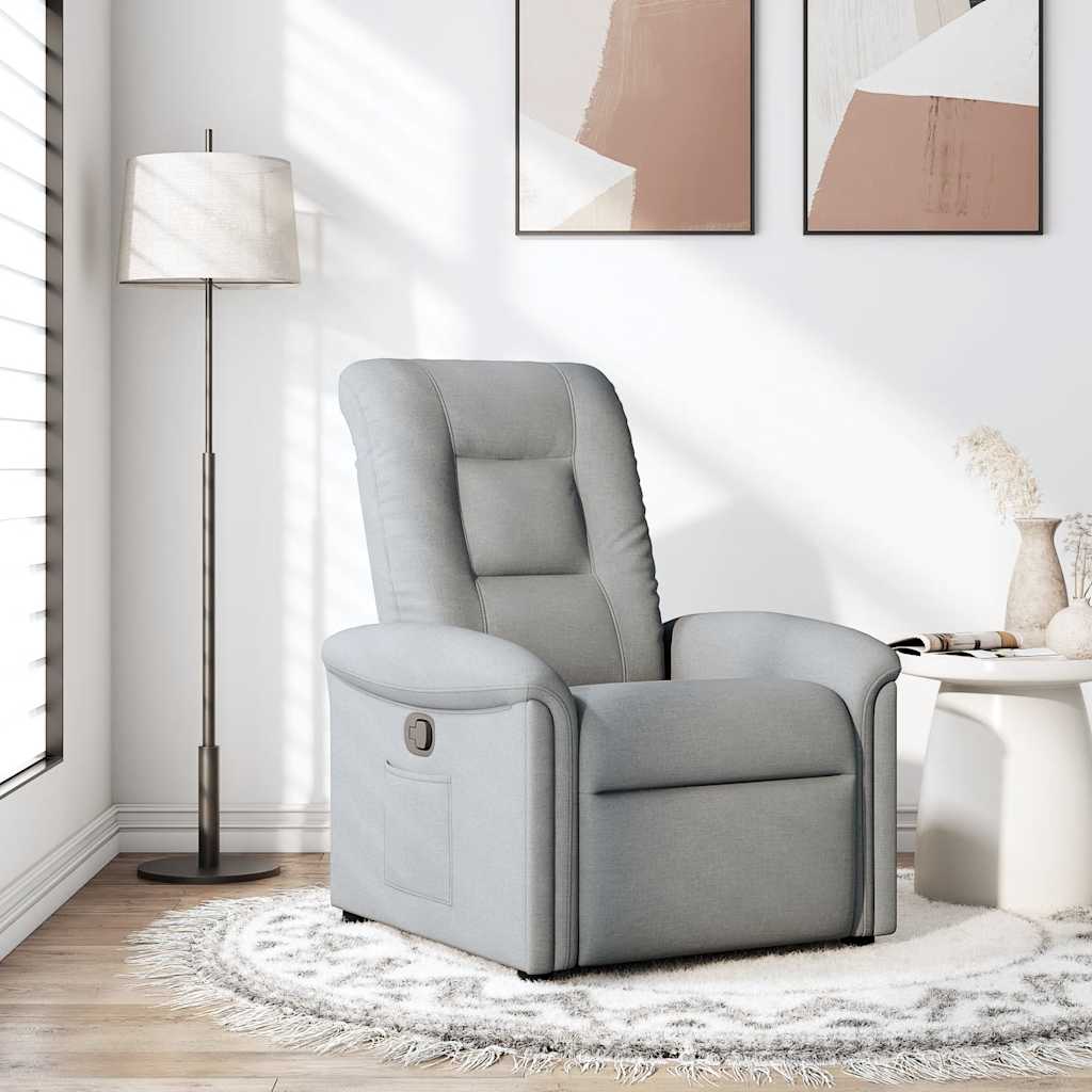 Fauteuil verstelbaar stof lichtgrijs