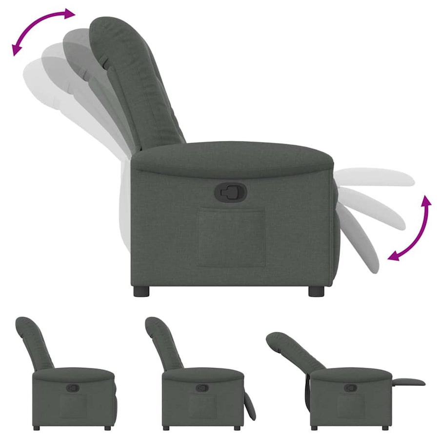 Fauteuil verstelbaar stof donkergrijs