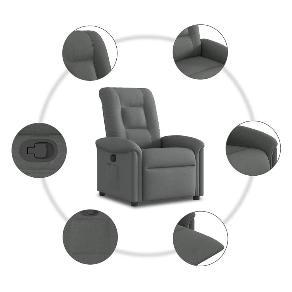 Fauteuil verstelbaar stof donkergrijs