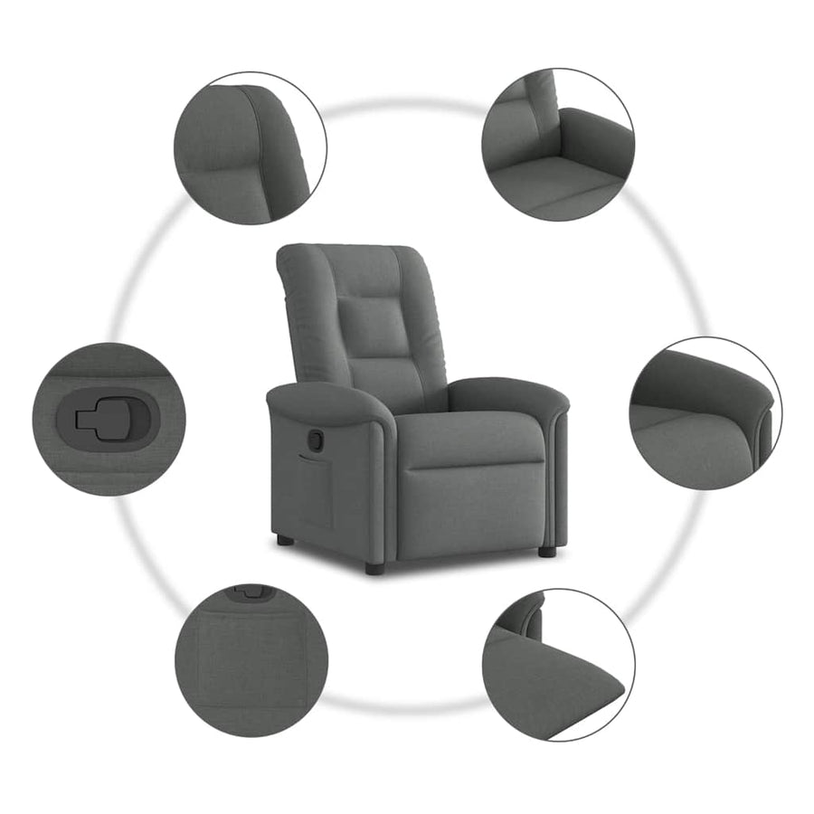 Fauteuil verstelbaar stof donkergrijs
