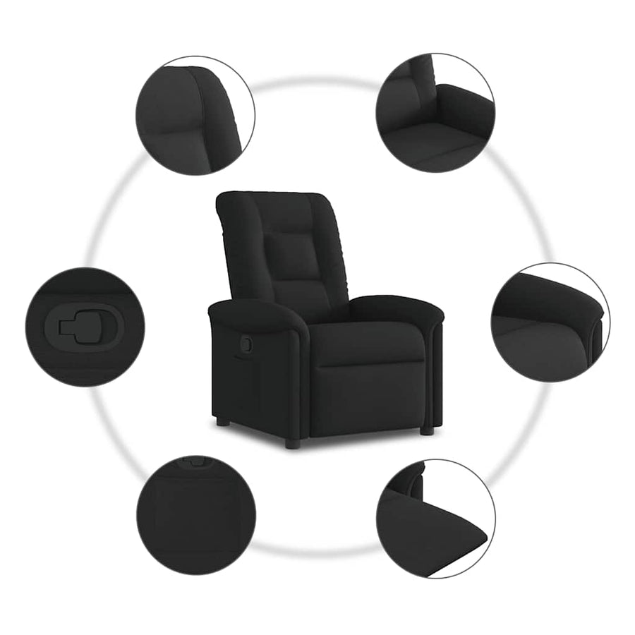 Fauteuil verstelbaar stof zwart
