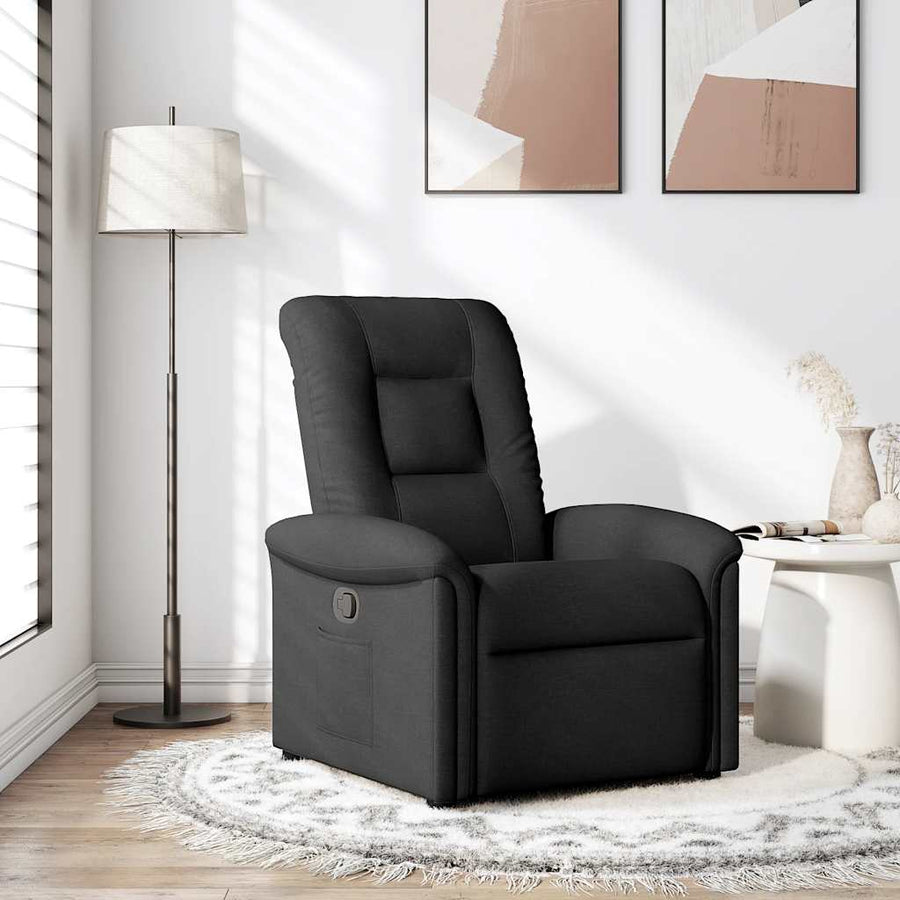 Fauteuil verstelbaar stof zwart