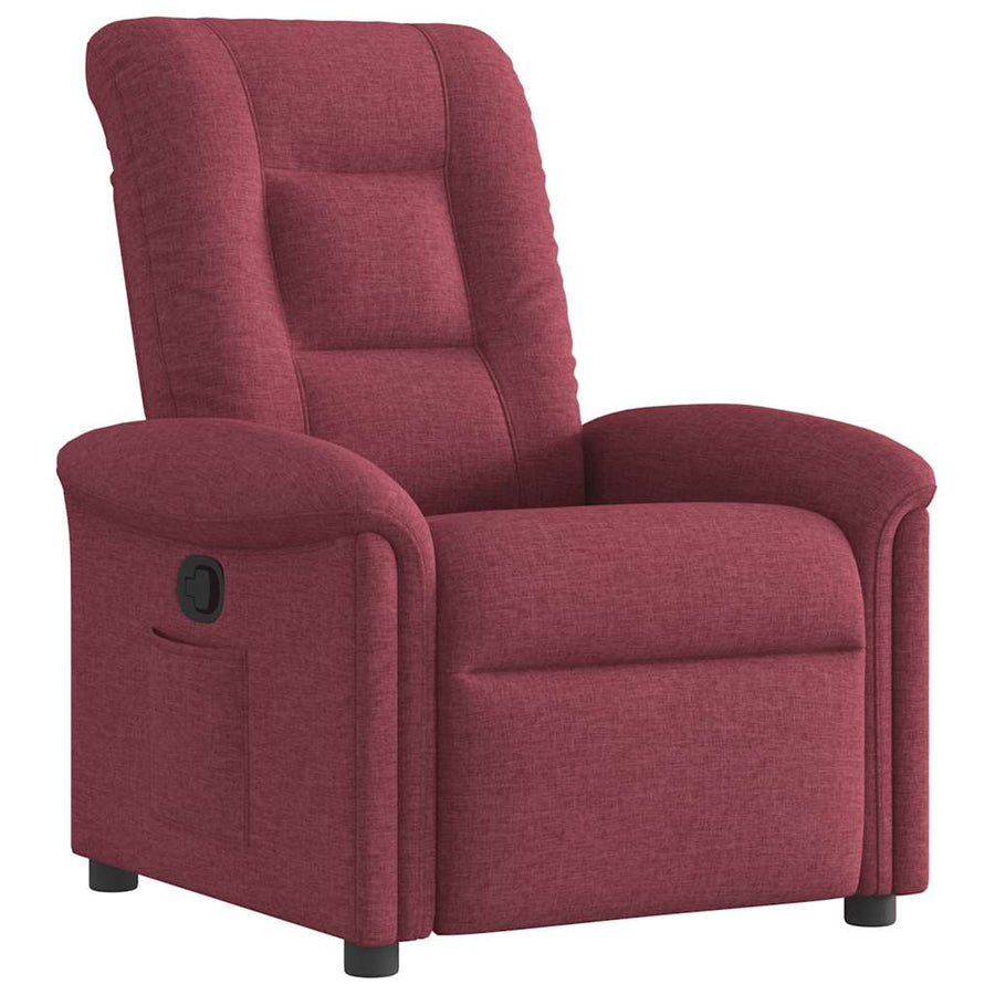Fauteuil verstelbaar stof wijnrood