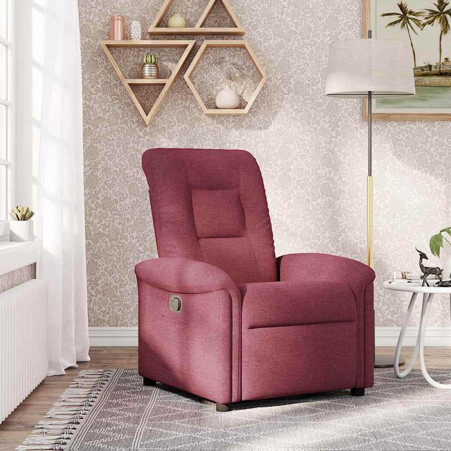 Fauteuil verstelbaar stof wijnrood