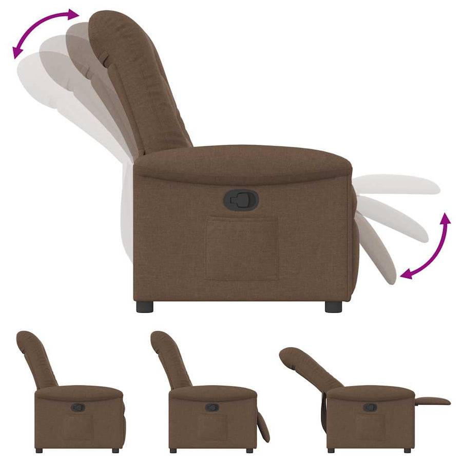 Fauteuil verstelbaar stof bruin