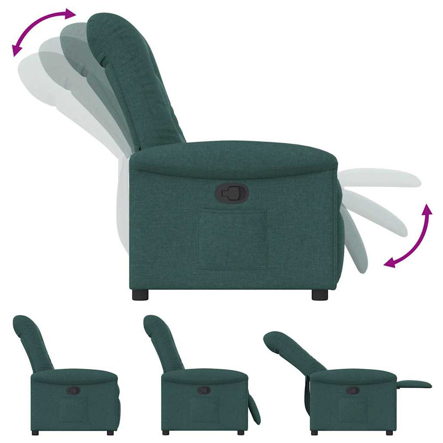 Fauteuil verstelbaar stof donkergroen