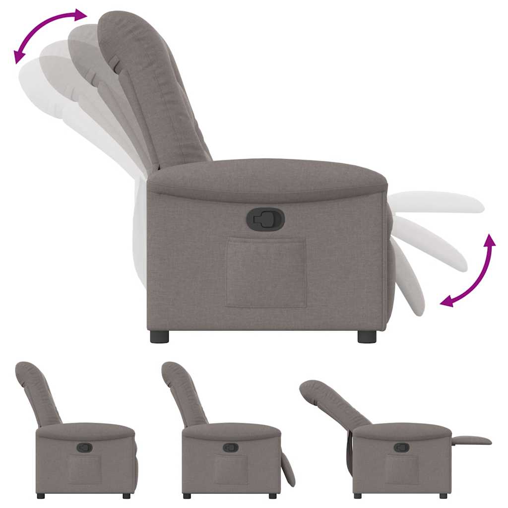 Fauteuil verstelbaar stof taupe