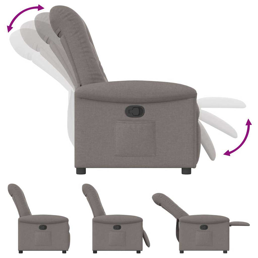 Fauteuil verstelbaar stof taupe