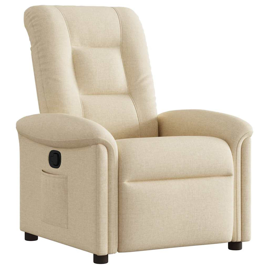 Fauteuil verstelbaar stof crèmekleurig