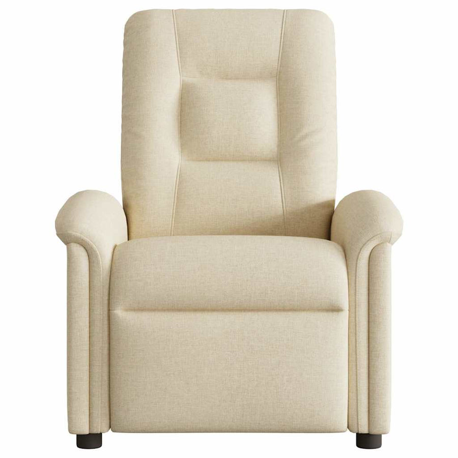 Fauteuil verstelbaar stof crèmekleurig