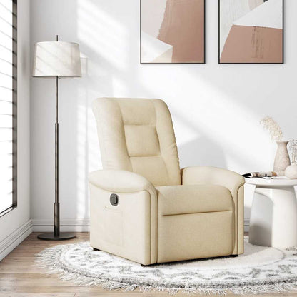 Fauteuil verstelbaar stof crèmekleurig