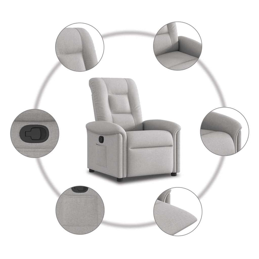 Fauteuil verstelbaar stof wolk grijs