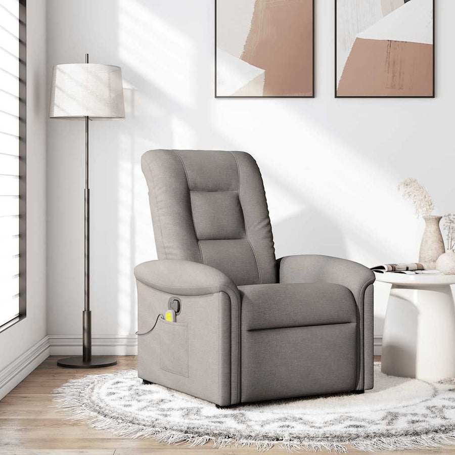 Massagestoel verstelbaar stof taupe
