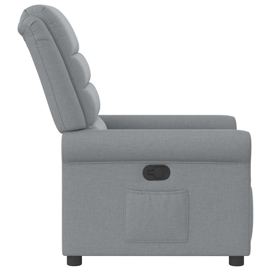 Fauteuil verstelbaar stof lichtgrijs
