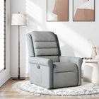 Fauteuil verstelbaar stof lichtgrijs 73x91x102 cm