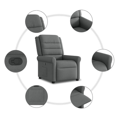 Fauteuil verstelbaar stof donkergrijs