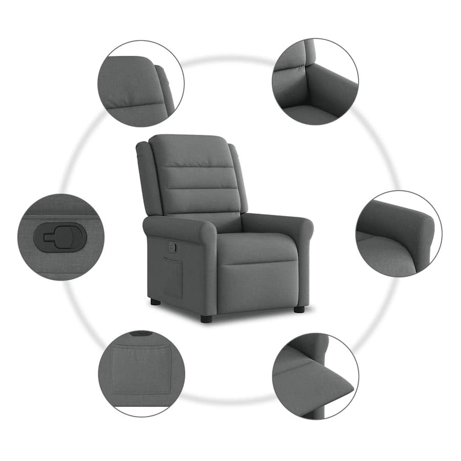 Fauteuil verstelbaar stof donkergrijs