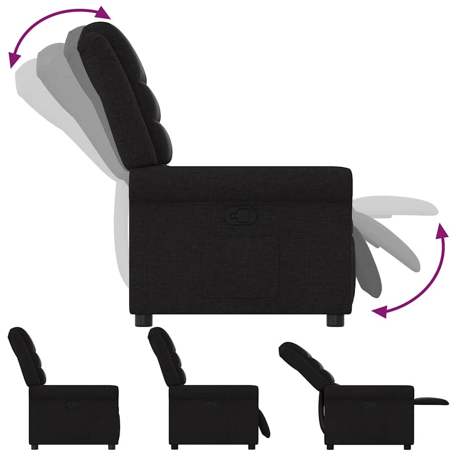 Fauteuil verstelbaar stof zwart