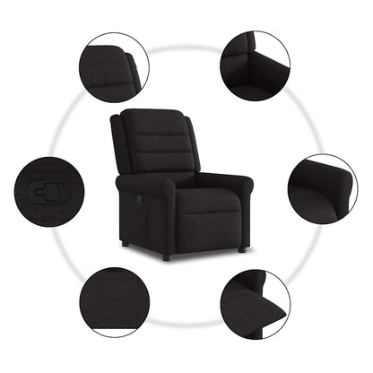 Fauteuil verstelbaar stof zwart
