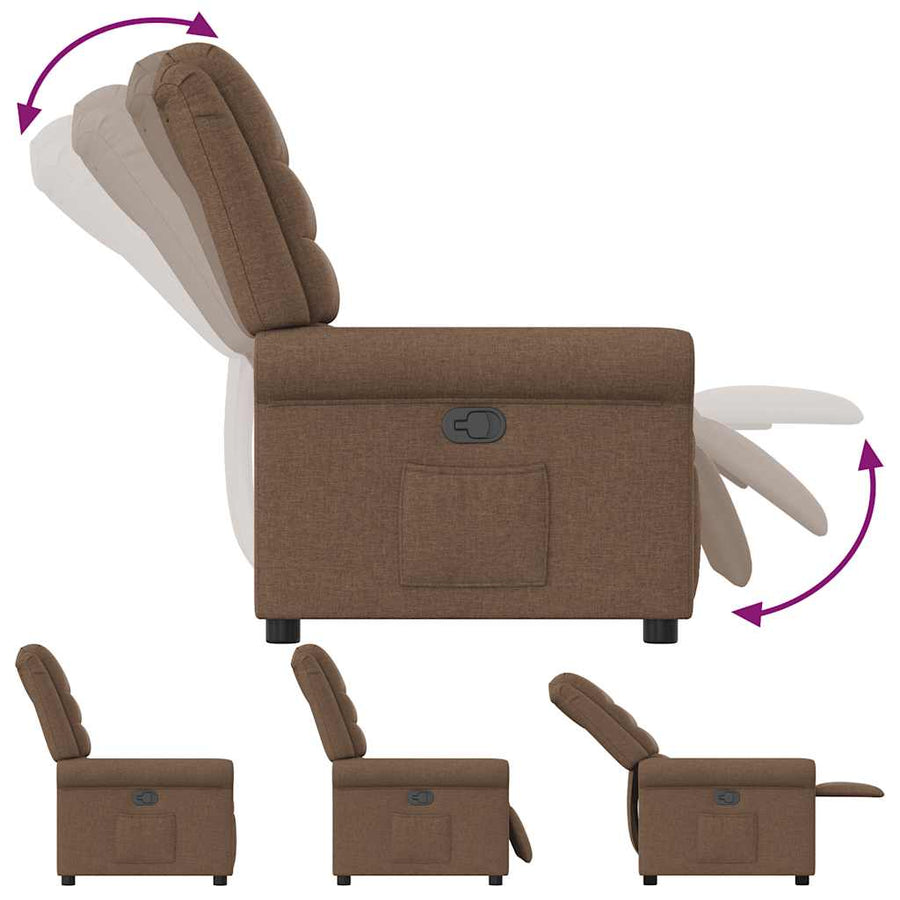 Fauteuil Verstelbaar Stof Bruin 1 Nee