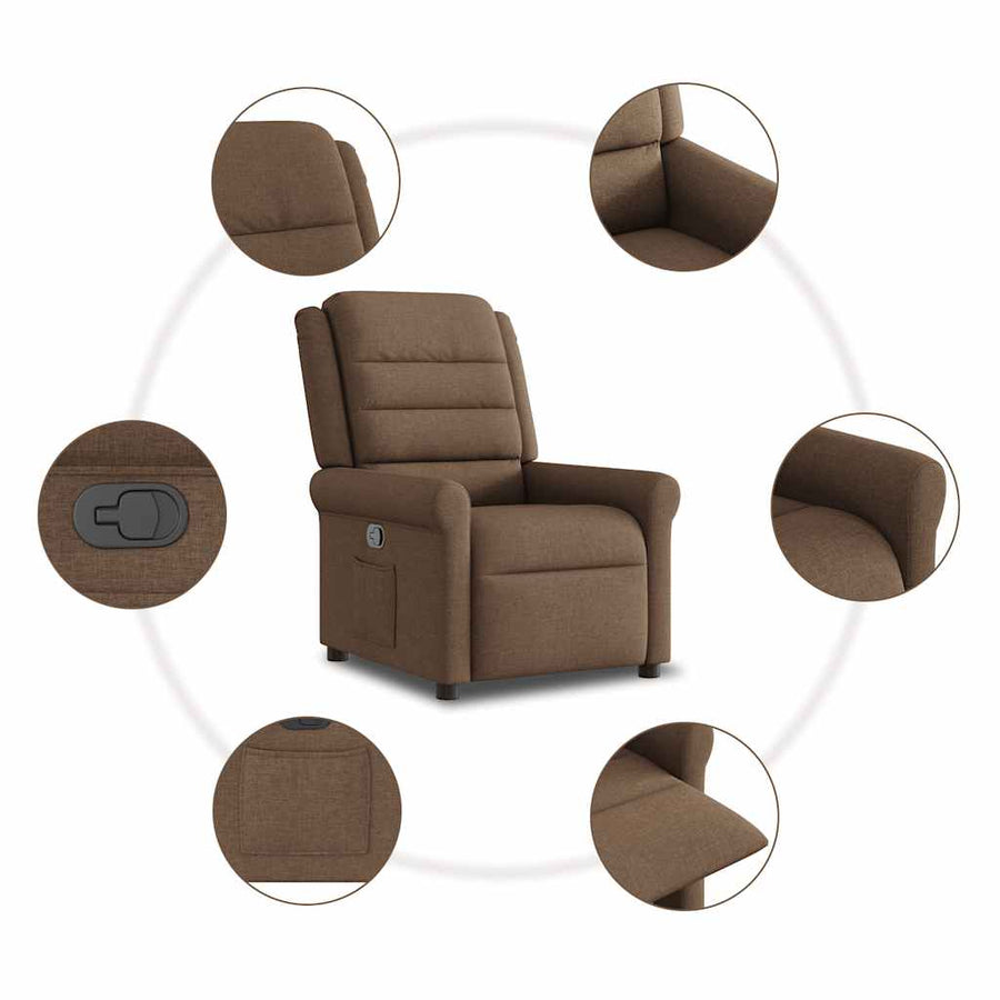 Fauteuil Verstelbaar Stof Bruin 1 Nee
