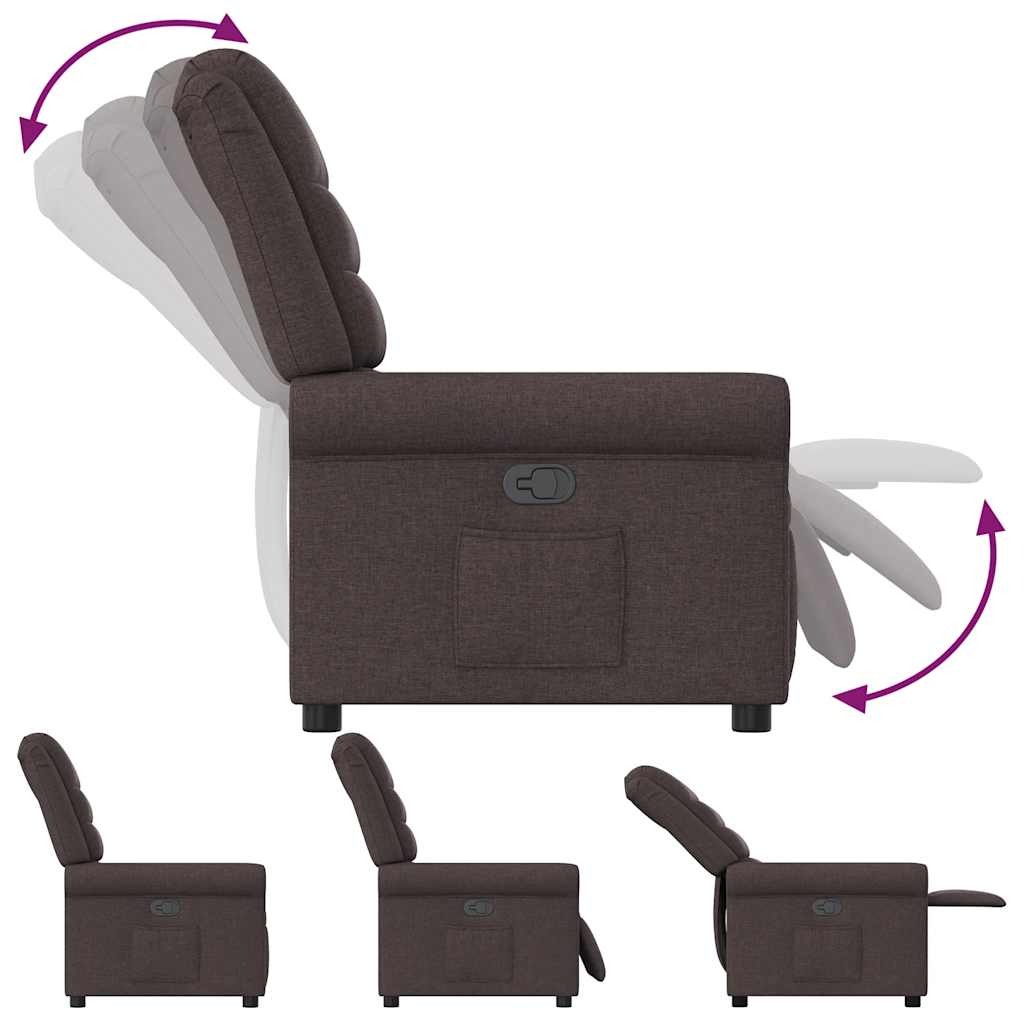 Fauteuil Verstelbaar Stof Donkerbruin 1 Nee