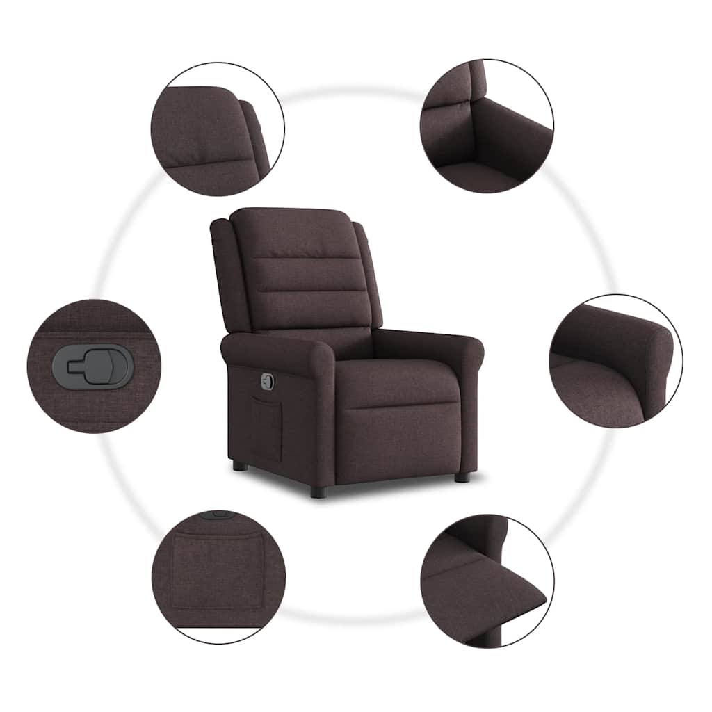 Fauteuil Verstelbaar Stof Donkerbruin 1 Nee
