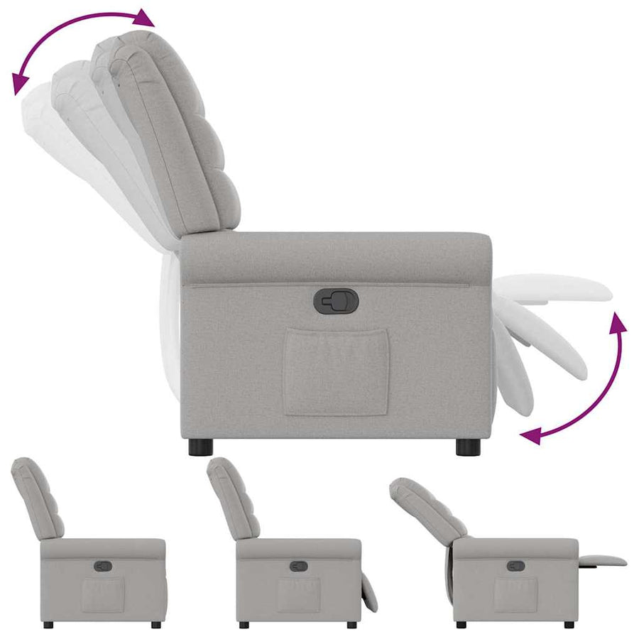 Fauteuil verstelbaar stof wolk grijs