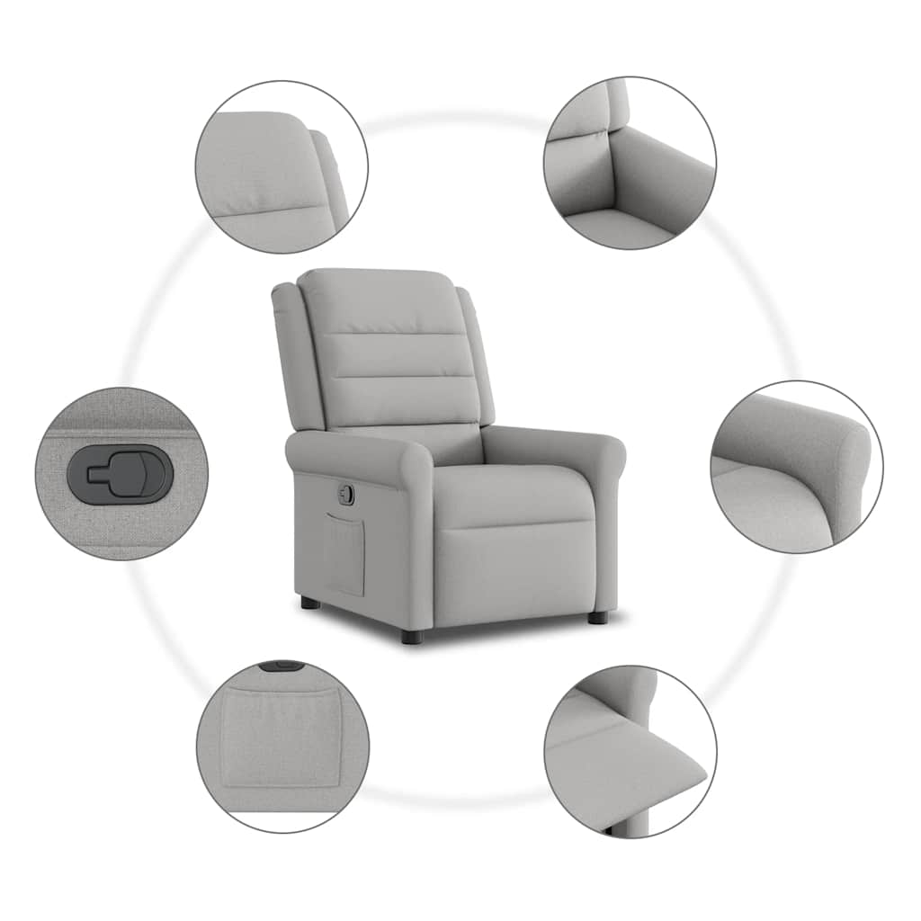 Fauteuil verstelbaar stof wolk grijs