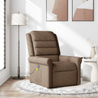 Massagestoel verstelbaar stof bruin 73x91x102 cm