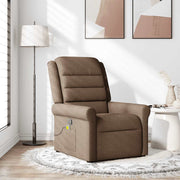 Massagestoel verstelbaar stof bruin 73x91x102 cm