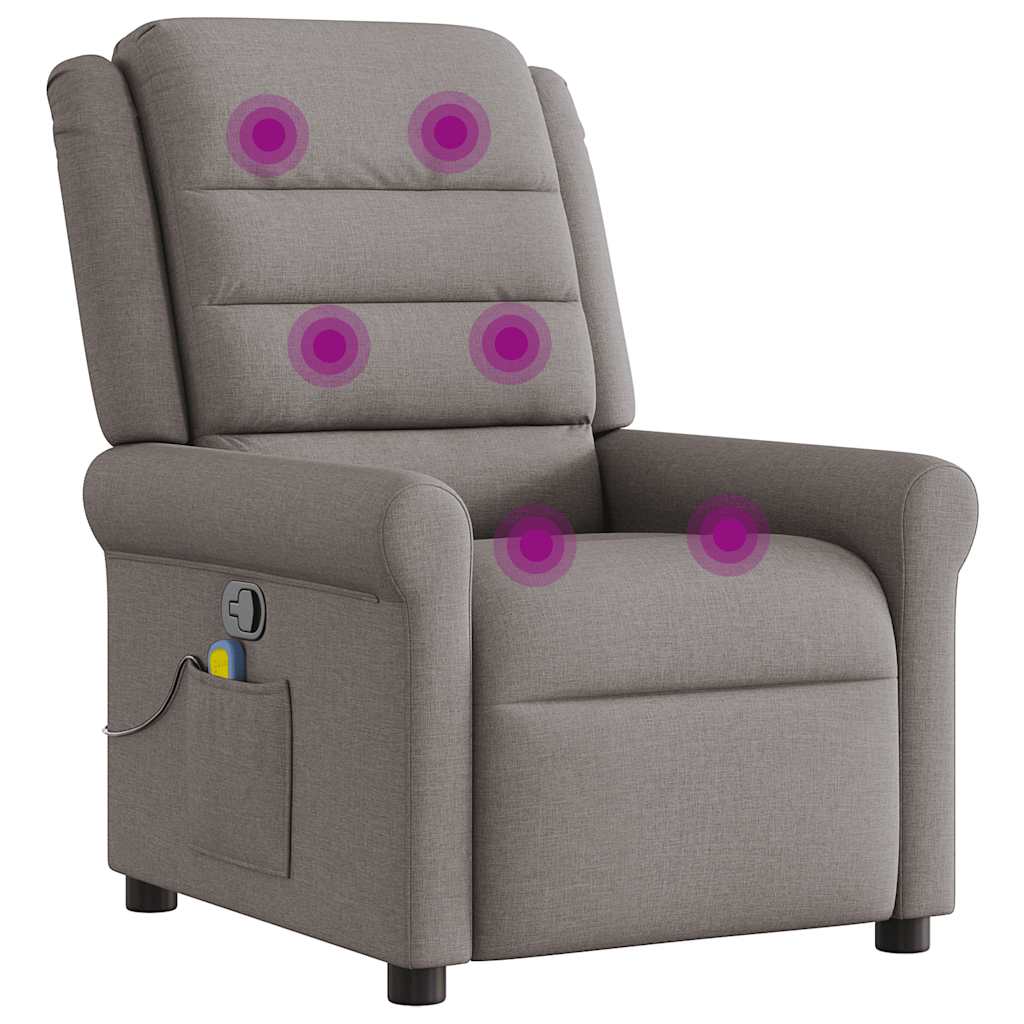 Massagestoel verstelbaar stof taupe