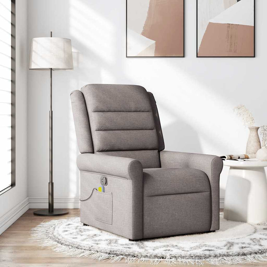 Massagestoel verstelbaar stof taupe