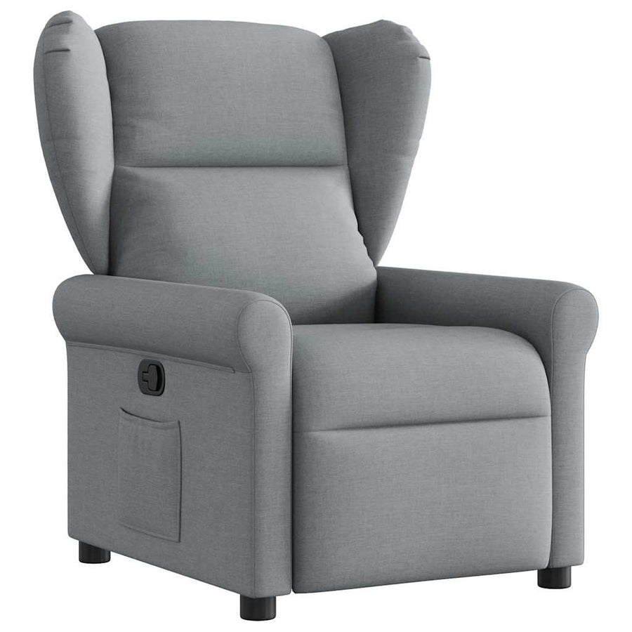 Fauteuil verstelbaar stof lichtgrijs